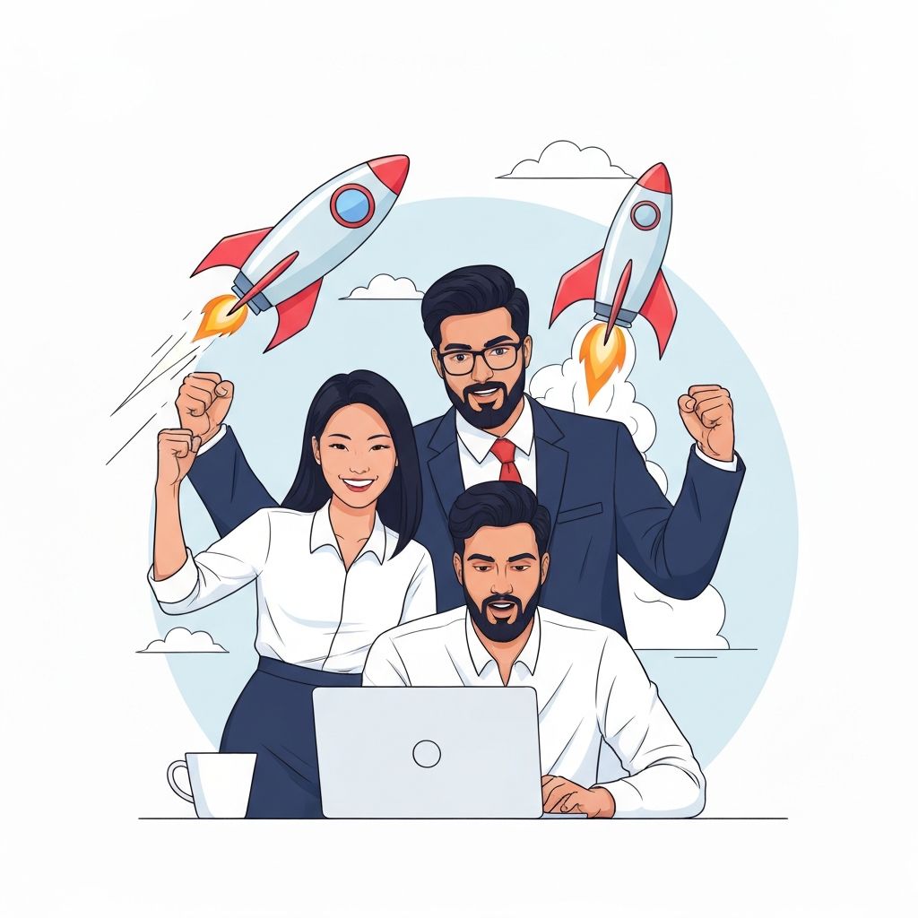 Startup team launching their business in Thailand